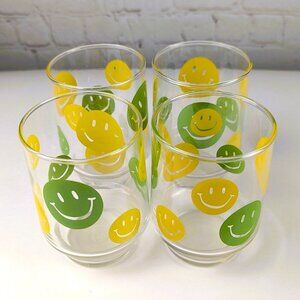 Vintage 70s Smiley Face Glasses Set of 4